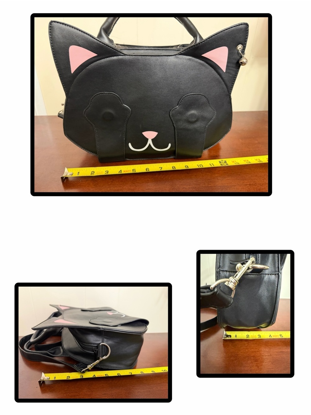 Banned Alternative Black Cat Bag of Tricks magnetic paws Crossbody Handbag - Picture 16 of 16
